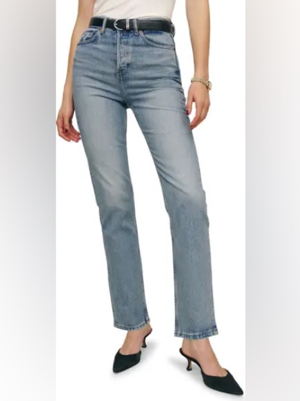 REFORMATION Cynthia High Rise straight jeans - TAHOE wash // size 27 - Picture 4 of 7